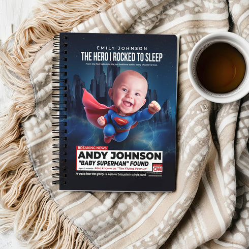 Personalized Baby Superman Notebook – Custom Hero Journal with Baby Photo & Name